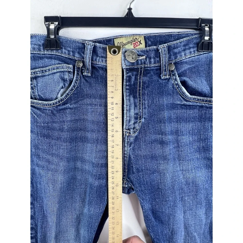 Wrangler 20X Jeans Men's Size 30x29 Straight‎ Style 44 Whiskered Med Wash Blue